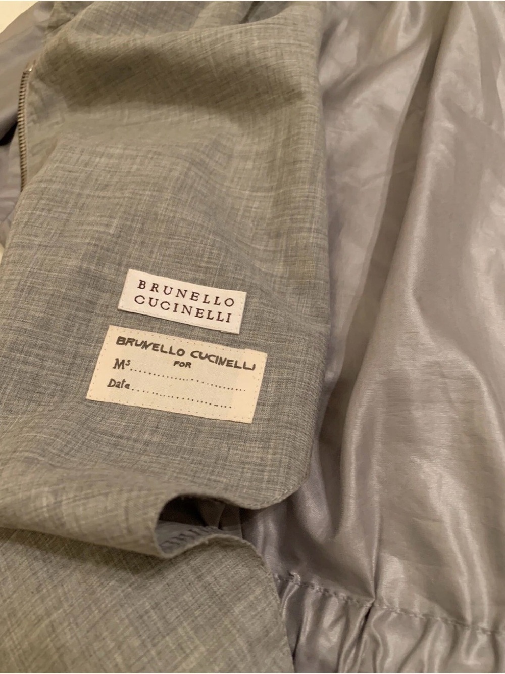 Brunello Cucinelli Windbreaker Hoodie Full Zip Jacket Cotton Silk Rain Grey 44 - Picture 5 of 11